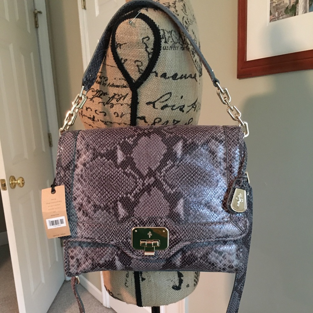 SOLD - NWT Cole Haan Jenna & Travel Wallet Gray Snake